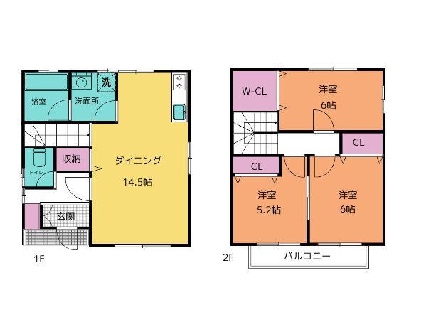 はぴふる帯山(3LDK/1階)の間取り写真