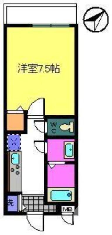 フジパレス シェソワ土塔(1K/1階)の間取り写真