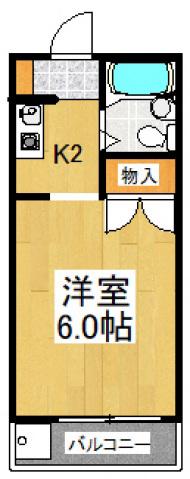 サンストリートつつじヶ丘(1K/2階)の間取り写真