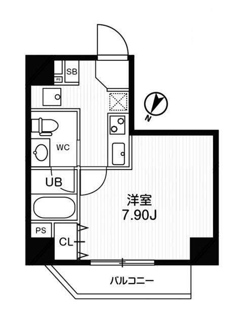 ブランセ森下(1K/6階)の間取り写真