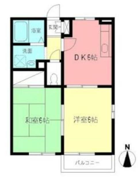 シャルム下落合(2DK/1階)の間取り写真