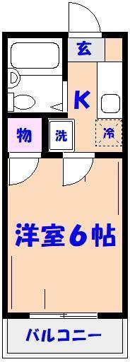 ココ・パームス・アライ(1K/2階)の間取り写真
