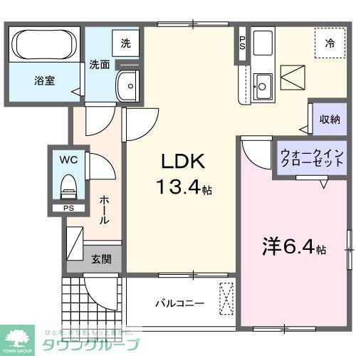 ヴァン リュミエール(1LDK/1階)の間取り写真