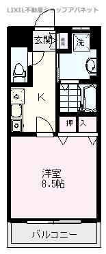 ファースト米山(1K/2階)の間取り写真