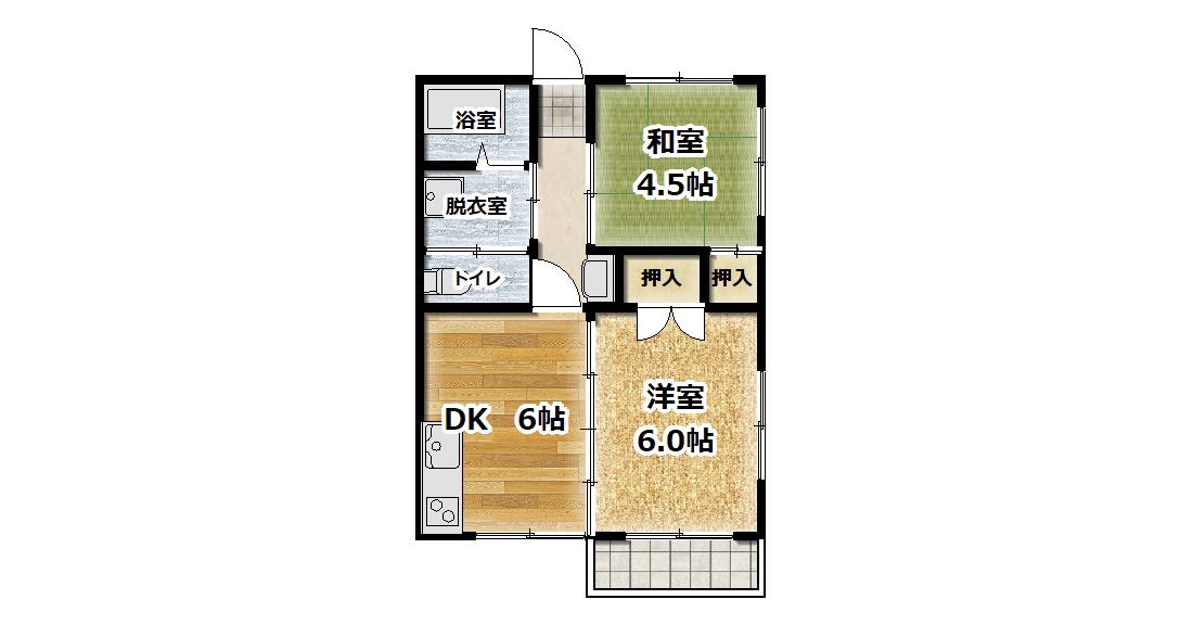 大泉シティハウス(2DK/2階)の間取り写真