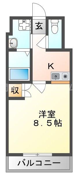 サンフレンドユーマンション(1K/2階)の間取り写真