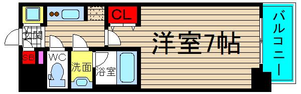 レオンコンフォート北浜(1K/6階)の間取り写真