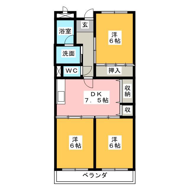 佐久間ハイツ(3DK/3階)の間取り写真