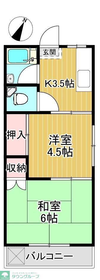 栄コーポ(2K/2階)の間取り写真