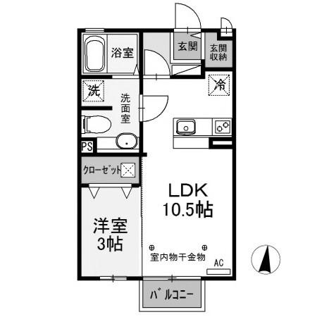 パルハイム2003(1LDK/1階)の間取り写真