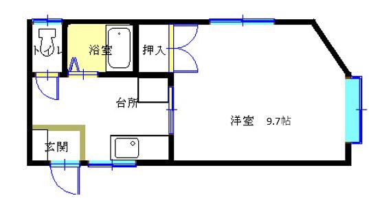 魁光ビル(1K/2階)の間取り写真