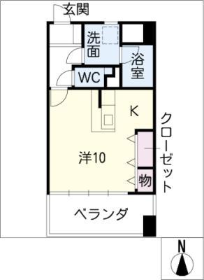 オーヴェスト日比野(ワンルーム/11階)の間取り写真