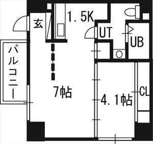 SーFORT北円山(1LDK/7階)の間取り写真