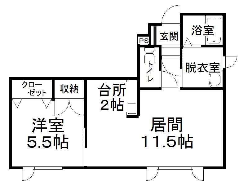ハスコート池田(1LDK/1階)の間取り写真