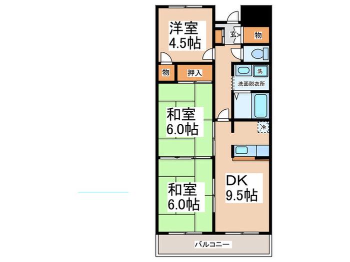 シャトレー和泉(3LDK/2階)の間取り写真