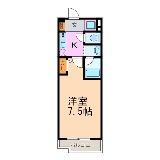 アーバンポイント豊田(1K/5階)の間取り写真