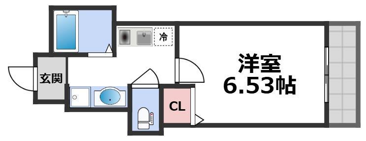 URBAN HILLS 東小橋(1K/3階)の間取り写真