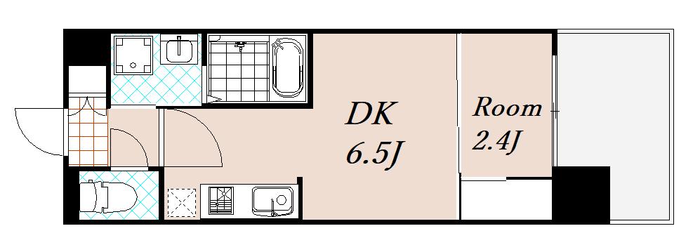 セレニテ天六リアン(1DK/6階)の間取り写真