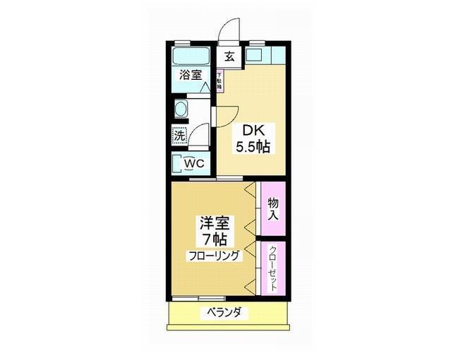 コーポ永和(1DK/2階)の間取り写真