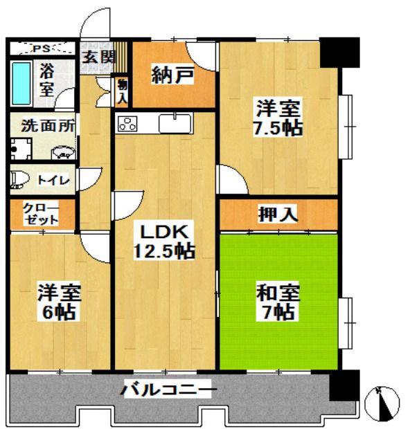 デスペランサ(3SLDK/3階)の間取り写真