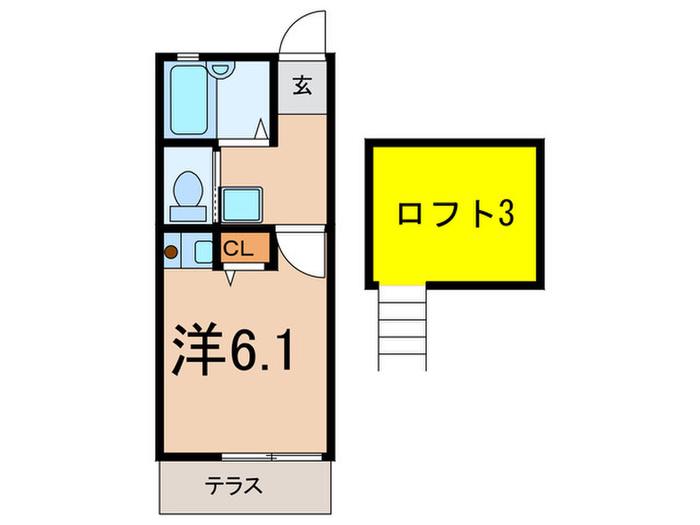 シャトレーゼ・カンピオーネ(ワンルーム/1階)の間取り写真