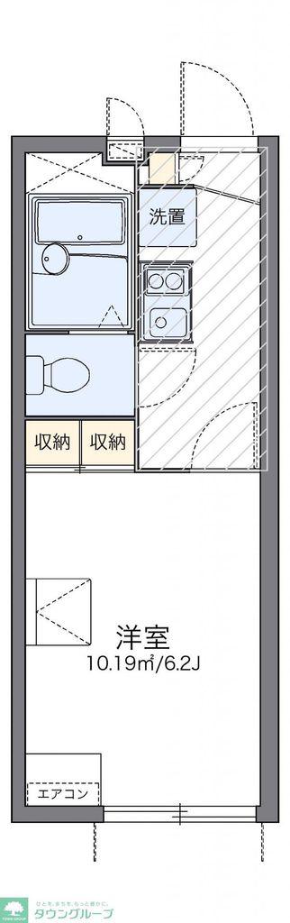 レオパレスシティーF(1K/1階)の間取り写真