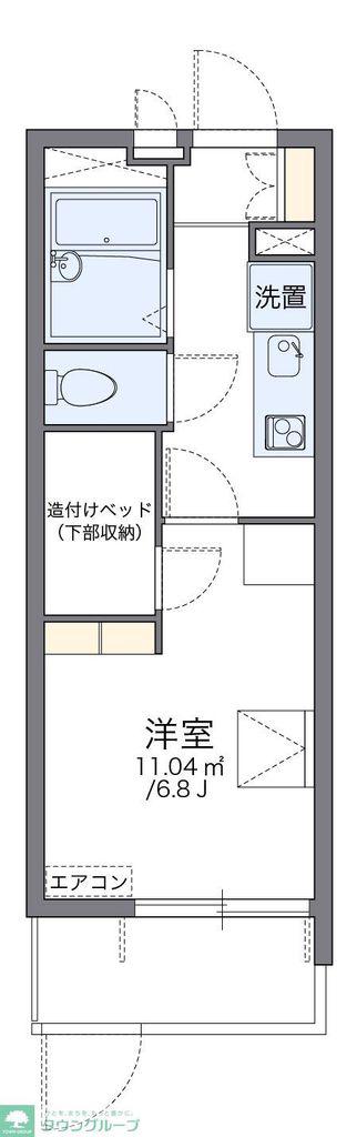 レオパレスドエル 別所(1K/1階)の間取り写真