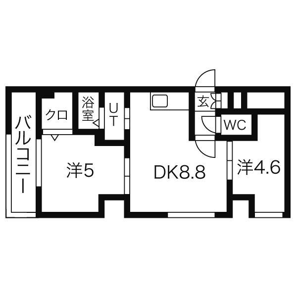 カサトレスAG(2LDK/4階)の間取り写真