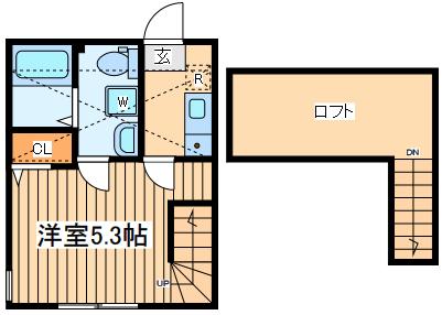 キルシェン相模が丘(1K/2階)の間取り写真