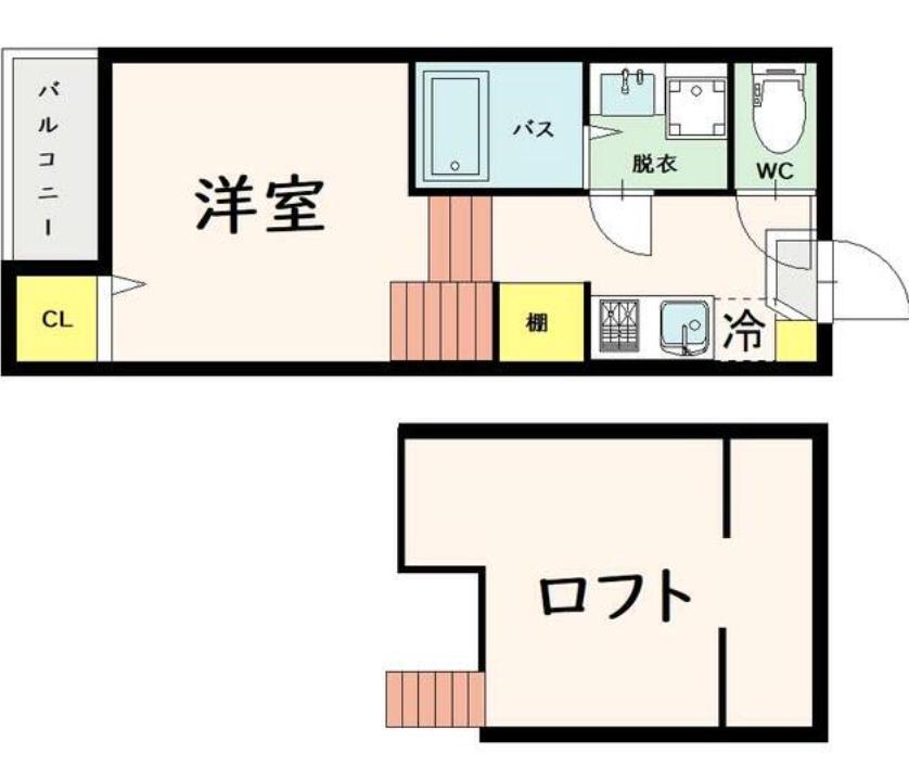 ラ・フォーレ東照宮(1K/2階)の間取り写真