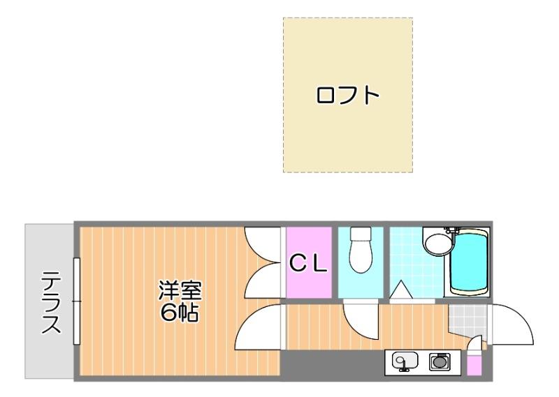 フラワーパレス下中野(1K/1階)の間取り写真
