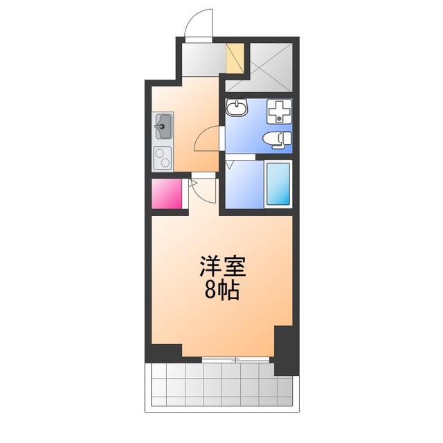 ラシーヌ宿院(1K/10階)の間取り写真