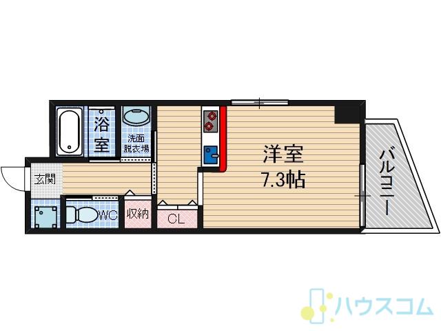 マンションクォーレ(1K/2階)の間取り写真