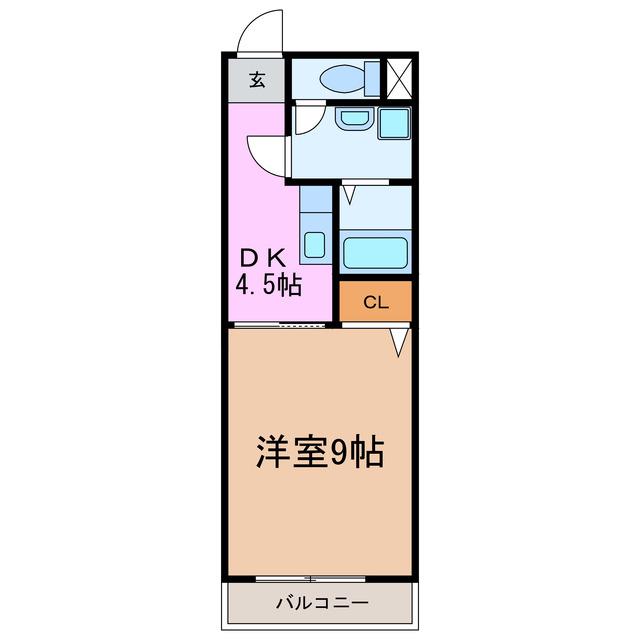 リバティベル三好丘(1DK/3階)の間取り写真