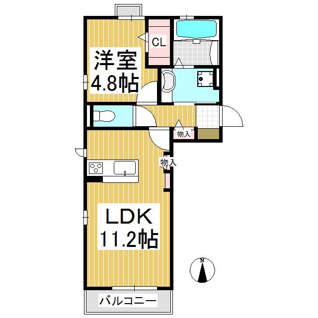 ルーチェ泉(1LDK/1階)の間取り写真