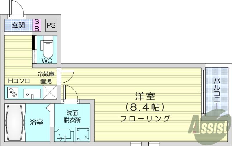 ラクセス中野栄(1K/2階)の間取り写真