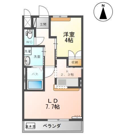 グローブ コート(1LDK/2階)の間取り写真