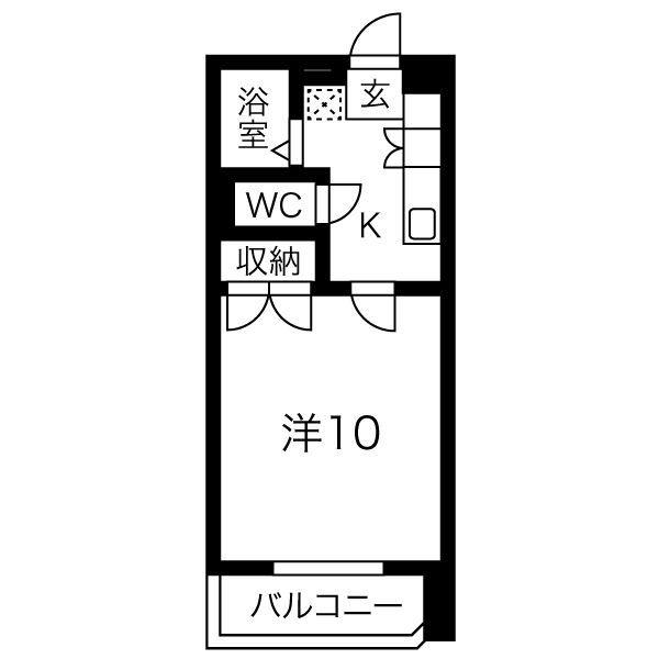 サンライズファミリアII(1K/1階)の間取り写真