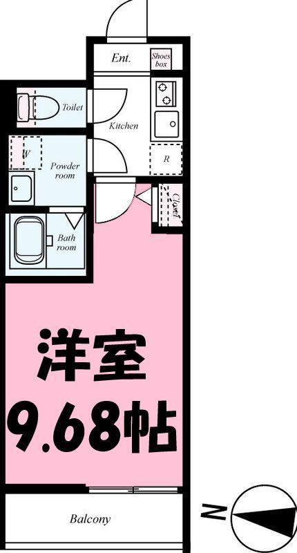 GRADUS南越谷(1K/2階)の間取り写真