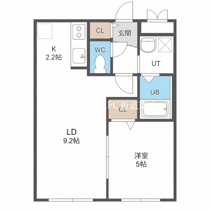 VILLETTA札幌(1LDK/4階)の間取り写真