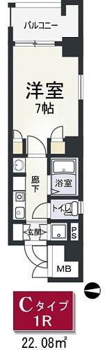 KOBAYASHI YOKO(1K/8階)の間取り写真