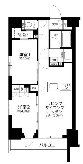 レジデンスノーブル三ノ輪(2LDK/7階)の間取り写真