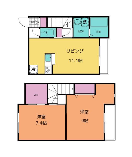 エクラシエ南光台(2LDK/1階)の間取り写真
