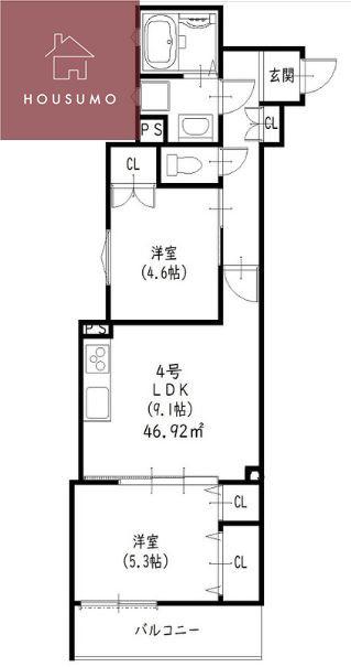 ピレーネ北条III(2LDK/2階)の間取り写真