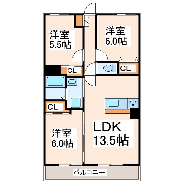 メゾン・ド・ユー(3LDK/3階)の間取り写真