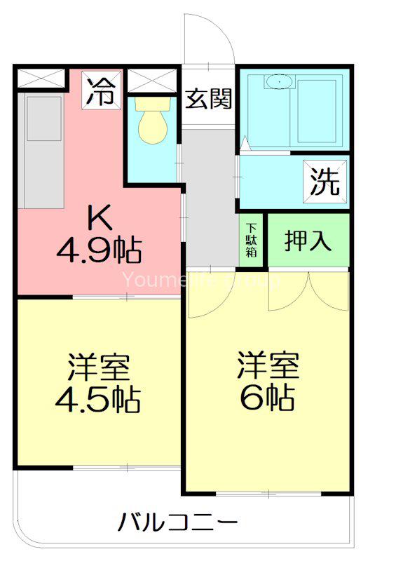 ストラット辻堂(1LDK/3階)の間取り写真