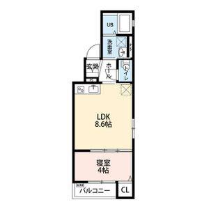 アムールシトラス(1LDK/2階)の間取り写真