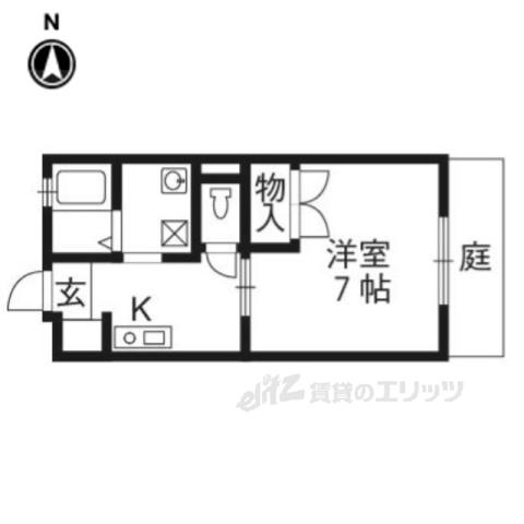 ラフォーレ西ノ京(1K/1階)の間取り写真