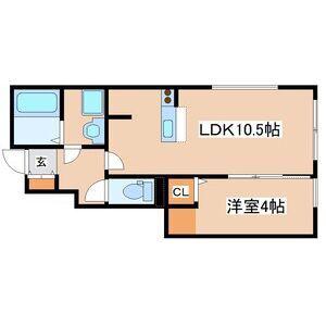 アークレイ鵤I(1LDK/1階)の間取り写真