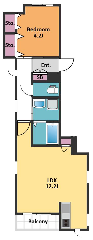 MAISON MUSASHI(1LDK/2階)の間取り写真